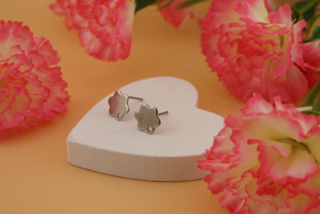 Sztyfty kwiatki / stal chirurgiczna / 10mm / srebrny / 2szt