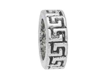 Obrączka / wzór egipski / przekładka / 4x11x11mm / srebrny / otwór 7.5mm / 4szt