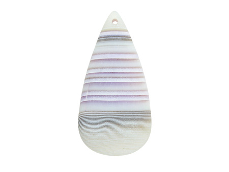 Agat / zawieszka / kropla / 57x27x5mm / biało-fioletowy / 1szt