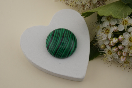 Kaboszon syntetyczny / malachit / koło / 20mm / 1szt