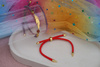 Baza bransoletki / regulowana/ sznurek 3mm / długość 10cm x2 / stal chirurgiczna / czerwony / 1szt
