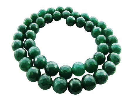 Agat barwiony, kula fasetowana 12mm / szmaragdowy, zielony / otwór 1.2mm / 32szt / 1 sznur
