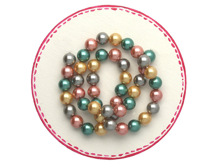 Perły kolorowe / kula / 6mm / multikolor / sznur ok 68szt