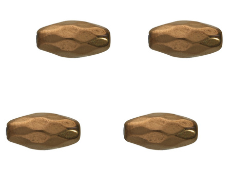 Hematyt, kamień naturalny / oliwka fasetowana / 6x4x4mm / Bronze / otwór 1mm / 10szt