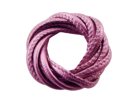 Rzemień ekologiczny / gładki / metaliczny / fioletowy / 5x7mm / 1m