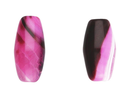 Agat / oliwka / 20x10mm / różowo-brązowy / 2szt