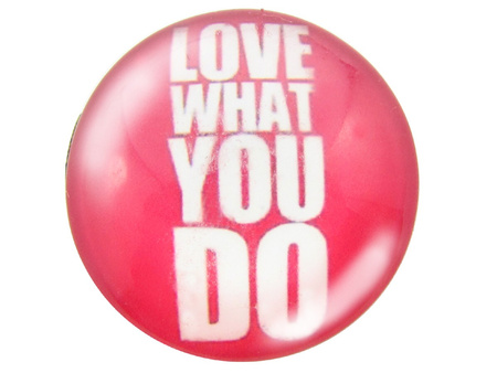 Kaboszony szklane z grafiką, 12mm PT1550 / różowo-biały / 4szt