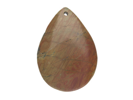 Jaspis Picasso / zawieszka / kropla / 52x37x7mm / brązowy / 1szt