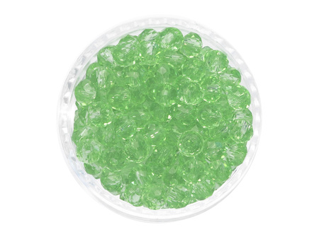 CrystaLove™ / kryształki szklane / rondelle / 3x4mm / zielony / transparentny / 147szt