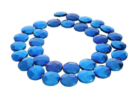 Hematyt, kamień naturalny / dysk fasetowany / 8mm / Deep Blue / otwór 0.7mm / 50szt