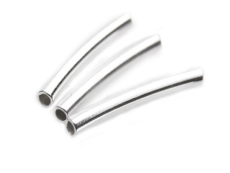Rurki gładkie , łuk / posrebrzane / 15x2mm / średnica wew.  1,2mm / 20szt