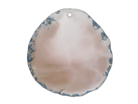 Agat / zawieszka / koło nieregularne / 60x58x8mm / szaro-zielony / 1szt