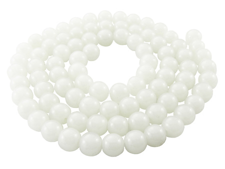 Koraliki powlekane / biały / kula / 10mm / otwór 1mm / 1 sznur / 84 koralików