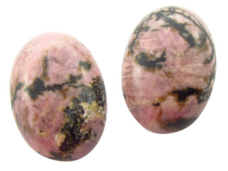 Rodonit kaboszon owal 18x25mm / kolor różowo-czarny / 1szt