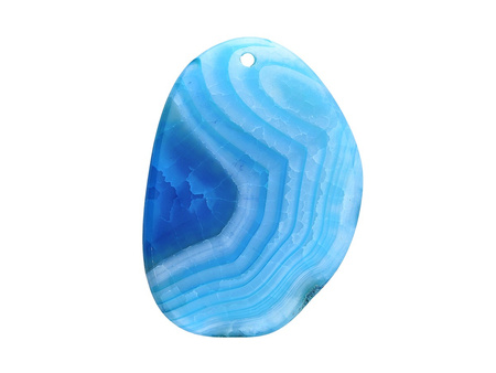 Agat / zawieszka / owal nieregularny / 53-66mm x 34-38mm x 6mm / niebiesko-biały / 1szt