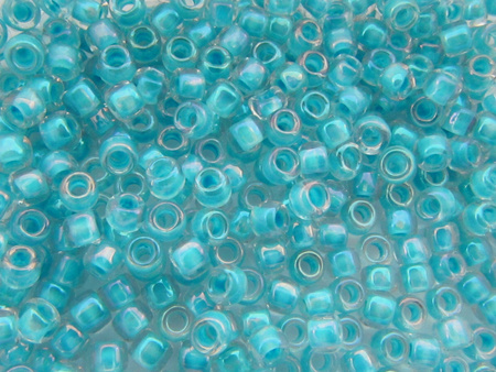 TOHO™ / Round 8/0 / Inside Color Lustered Crystal Opaque / Aqua / 10g / ~410szt