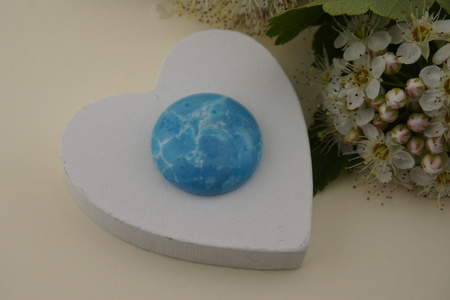 Kaboszon syntetyczny / marmurek / koło / 20mm / 1szt