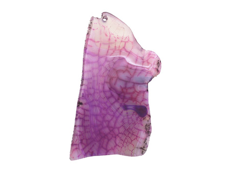 Agat / zawieszka / plaster nieregularny / 73x40x5mm / różowy / 1szt