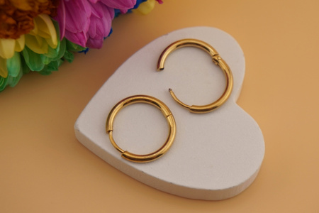 Kolczyki kółka / stal chirurgiczna / 14mm / grubość 2mm / złoty / 2szt