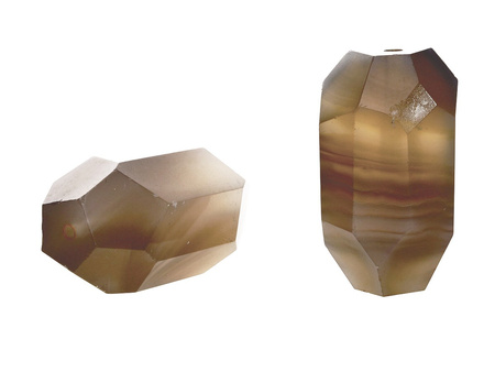 Agat / obelisk fasetowany / 25x14x14mm / szary / 2szt