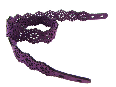 Rzemień ekologiczny KORONKA / zamszowy / płaski / śliwkowy, fioletowy / 1.5x17mm / długość 40cm