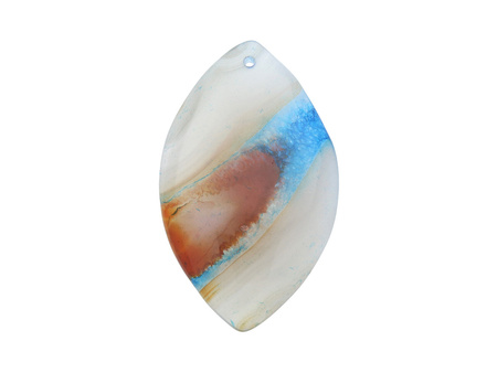 Agat / zawieszka / markiza / 53x30x7mm / jasny szary / 1szt