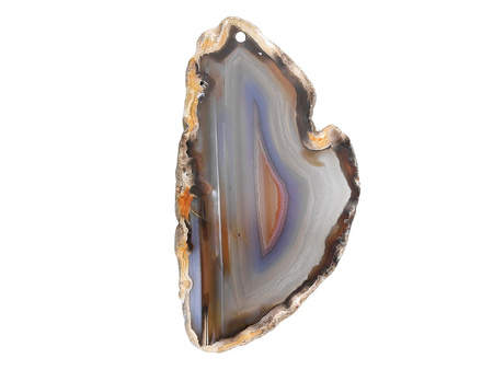 Agat sardonyks / zawieszka / nieregularny fasetowany / 75x40x7mm / brązowo-szary / 1szt
