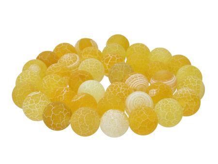 Agat trawiony / kula / 8mm / cytrynowy / 46szt