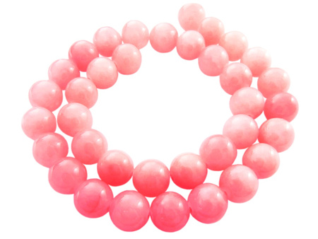 Jadeit / jasny różowy / 10mm / otwór 1mm / 40 koralików