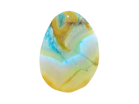 Agat / zawieszka / owal / 62x45x7mm / multikolor / 1szt