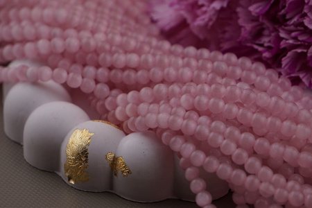 Kocie oko / kula / 6mm / różowy / ok 60 szt / 1 sznur