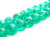 Koraliki szklane crackle, kula 6mm - kolor miętowy - sznur 140szt.