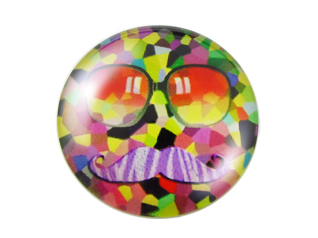 Kaboszony szklane z grafiką, K14 PT1012 / multikolor / 14mm / 4szt