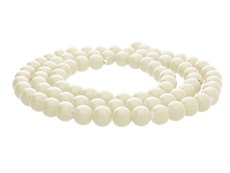 Koraliki powlekane / kula / 8mm / kość słoniowa / 105szt