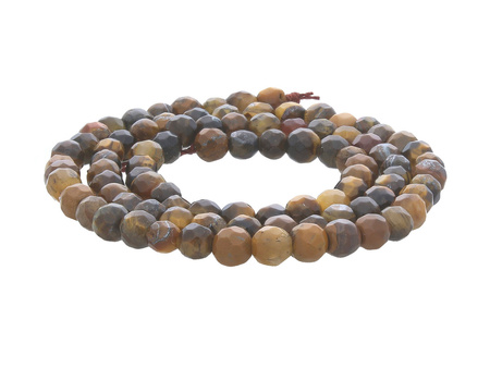 Agat / kula fasetowana / 4mm / kakaowy / 90szt