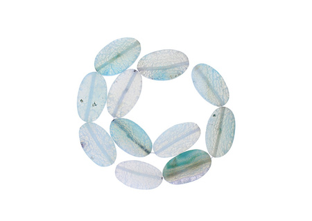 Agat / owal / 32x20mm / szaro-błękitny / 11szt