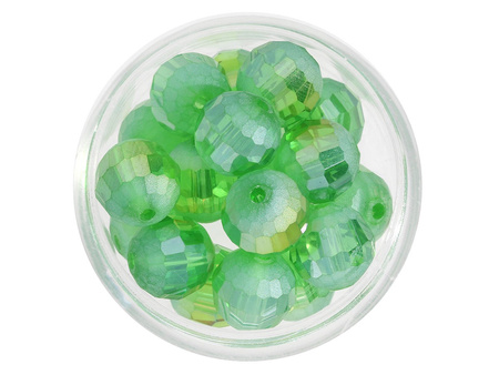 CrystaLove™ frosted / kryształki szklane / ball /  8mm / zielony / opalizujący / 10szt