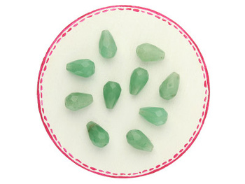 Awenturyn zielony / kropla fasetowana / 12x4mm / 2szt