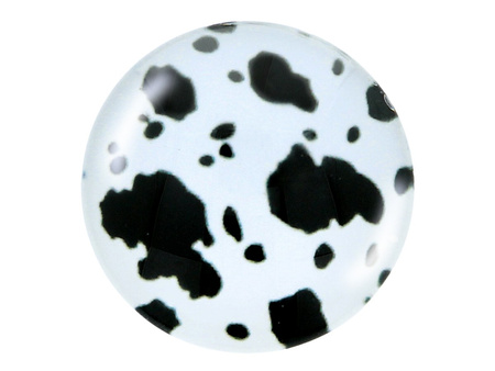 Kaboszony szklane z grafiką, K25 PT1138 / czarno-biały / 25mm / 2szt