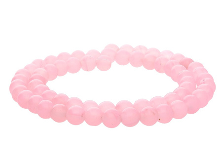 Agat / kula / 6mm / jasny różowy / 58szt