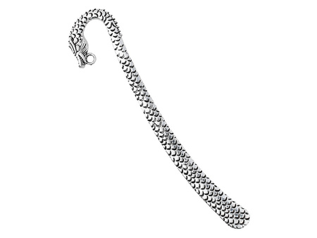 Chiński smok / zakładka do książek z chwytem / 12cm / srebrny / 1szt