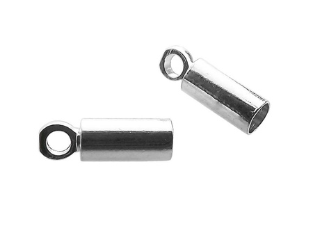 Końcówki okrągłe, z miedzi / kolor srebrny / 9x3mm / otwór wewnętrzny 2,5mm / 10szt