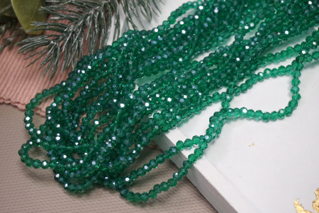 CrystaLove™ / kryształki szklane / rondelle / 3x4mm / Dark Cyan / 110szt