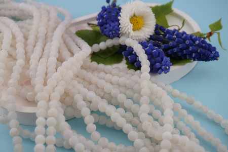 Agat trawiony / kula / 6mm / biały / około 60szt