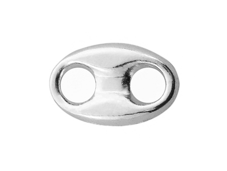 Łącznik owal 14x9mm, z dwoma otworami / kolor srebrny / otwór 3.0mm / 4szt
