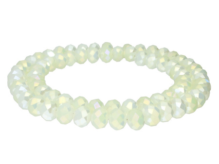 CrystaLove™ / kryształki szklane / rondelle / 8x10mm / waniliowy / opalizujący / 70szt