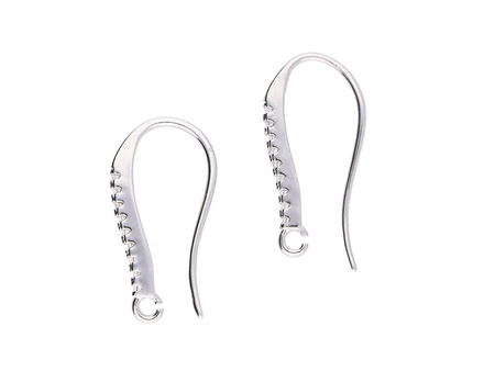 Bigle otwarte / metal, cyrkonie / 20x10mm / srebrny / 2szt
