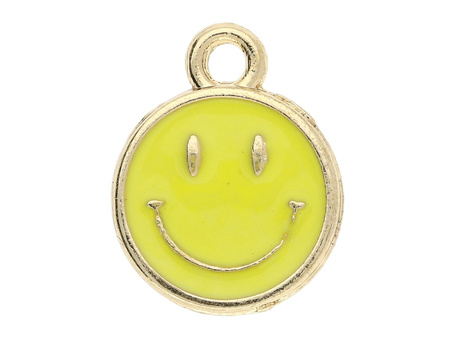 Smile SweetCharms™ / zawieszka charms / 17x13x1.5mm / KC Gold, żółty / 2szt