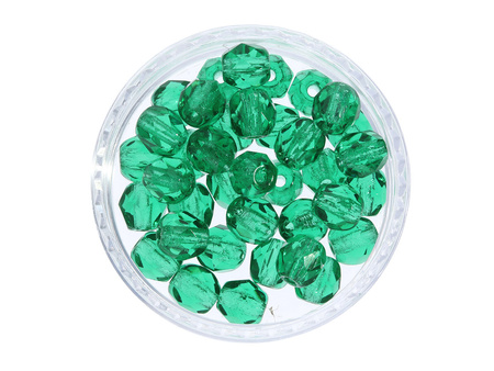 Firepolish™ / 3mm / Transparent / Dark Green Emerald / 40szt