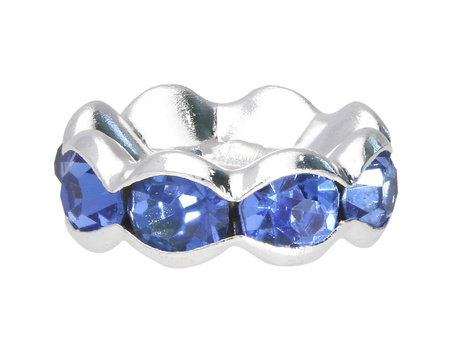 GlitteRing™ / przekładka / round / 8mm / kolor srebrny, Montana Blue / otwór 1.5mm / 20szt